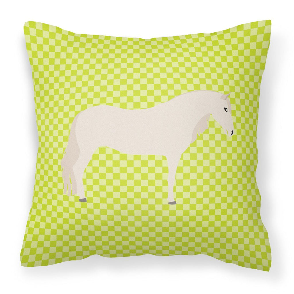 Paso Fino Horse Green Decorative Throw Pillow 18x18 Indoor Outdoor Accent Cushion, Fabric Cover with Insert for Sofa, Bed, Porch & Living Room