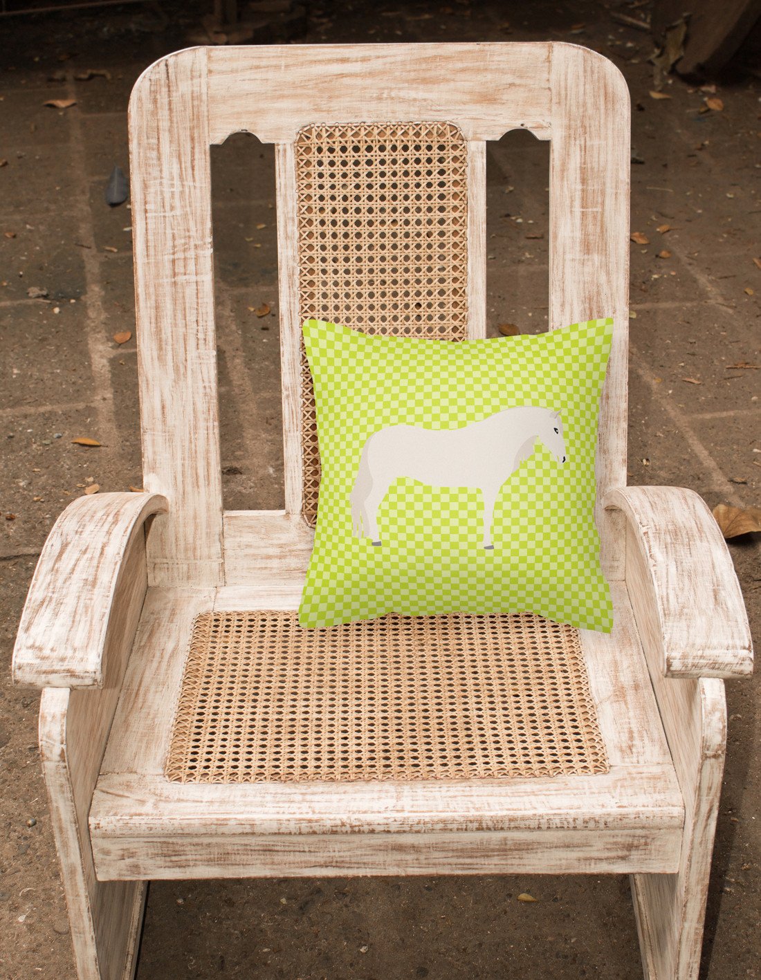 Paso Fino Horse Green Decorative Throw Pillow 18x18 Indoor Outdoor Accent Cushion, Fabric Cover with Insert for Sofa, Bed, Porch & Living Room