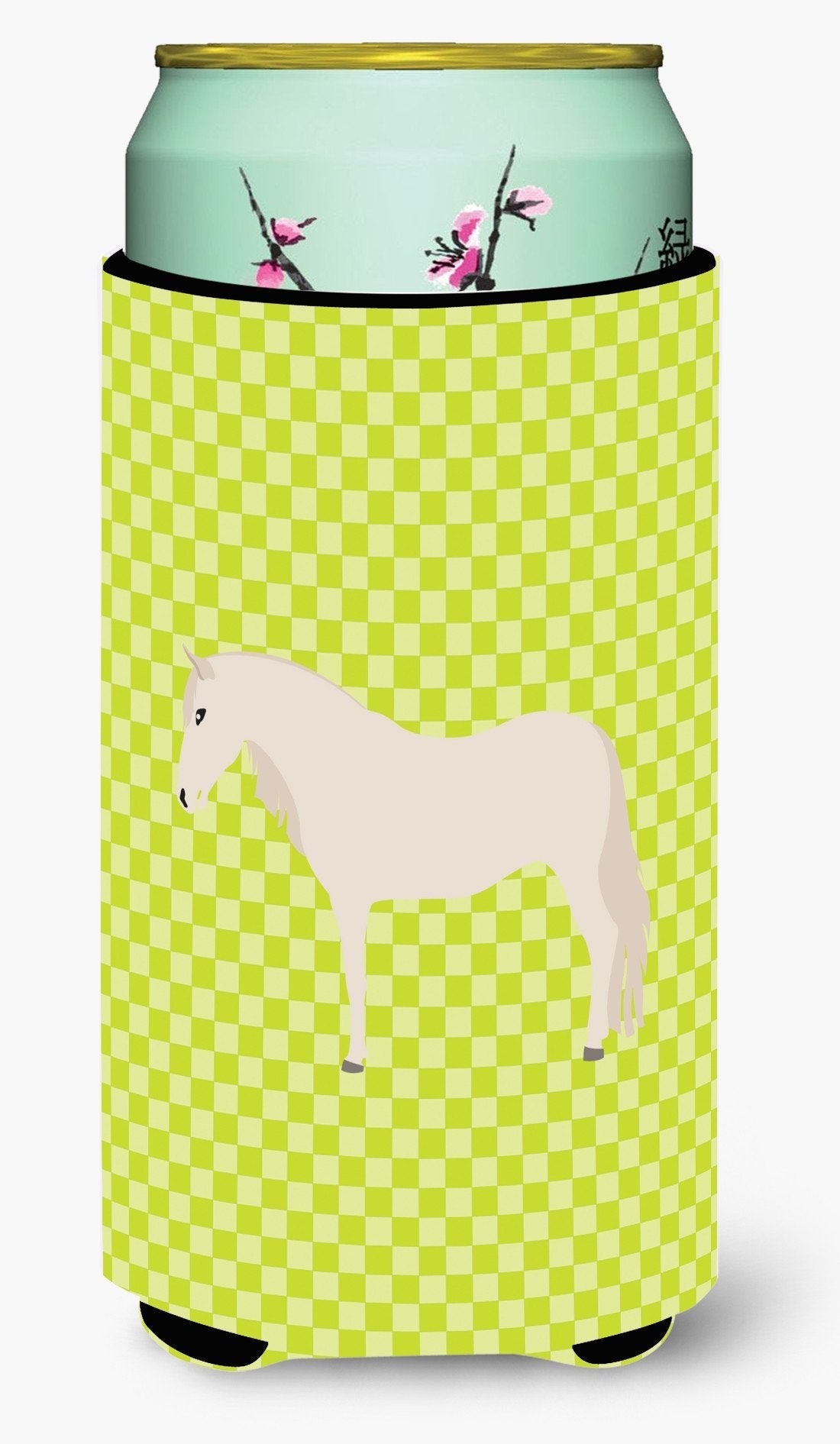 Paso Fino Horse Green Tall Boy Hugger Can Cooler Sleeve Machine Washable Drink Collapsible Insulator Beverage Insulated Holder