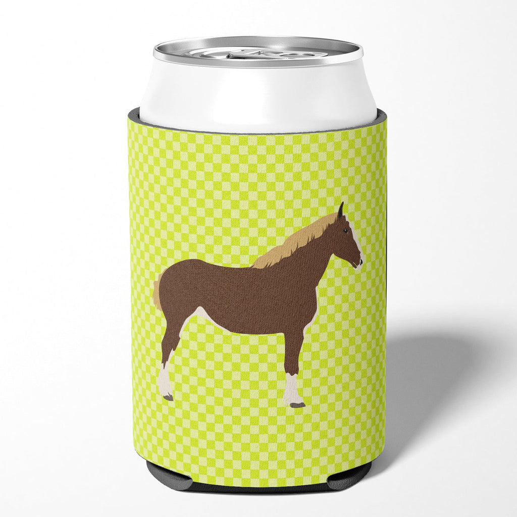 Percheron Horse Green Can or Bottle Hugger Cooler Sleeve for Standard 12 oz Cans, Insulated Foam Beer & Soda Can Hugger Reusable