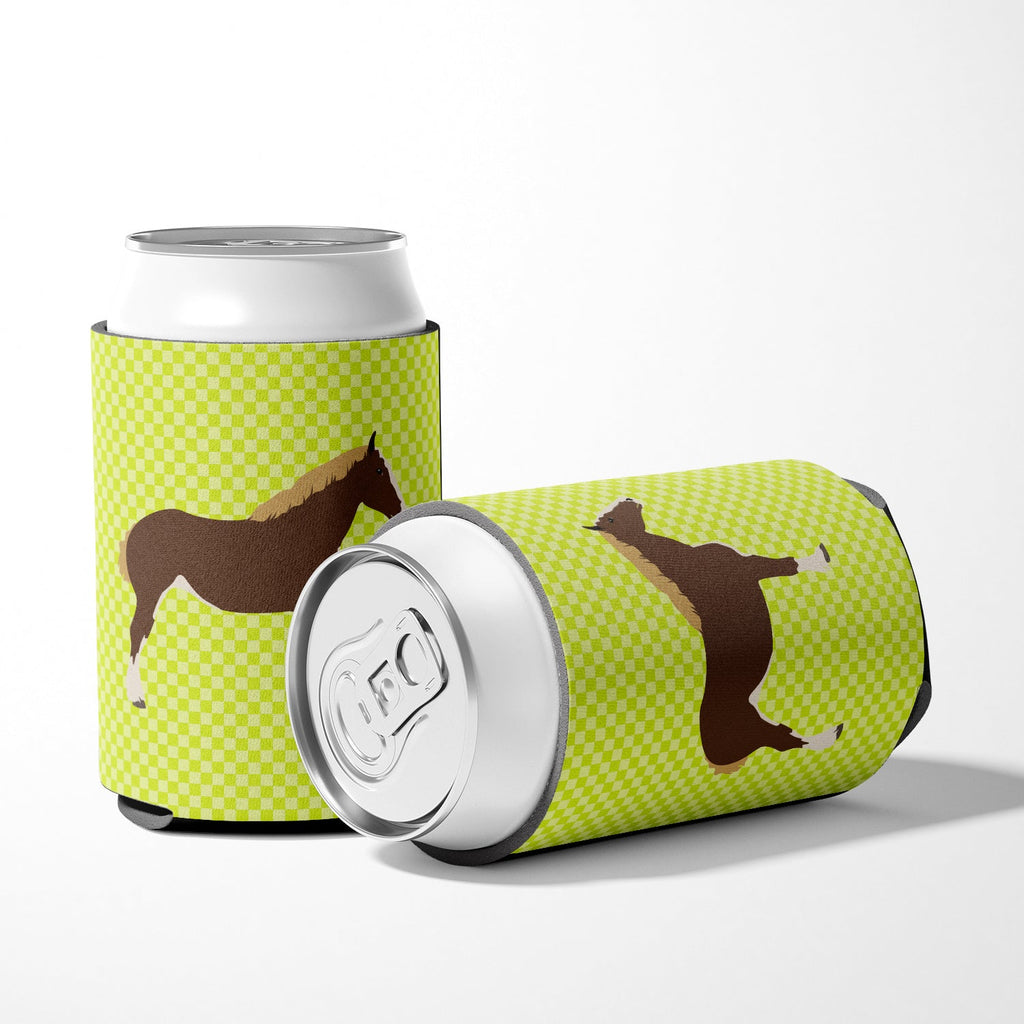 Percheron Horse Green Can or Bottle Hugger Cooler Sleeve for Standard 12 oz Cans, Insulated Foam Beer & Soda Can Hugger Reusable