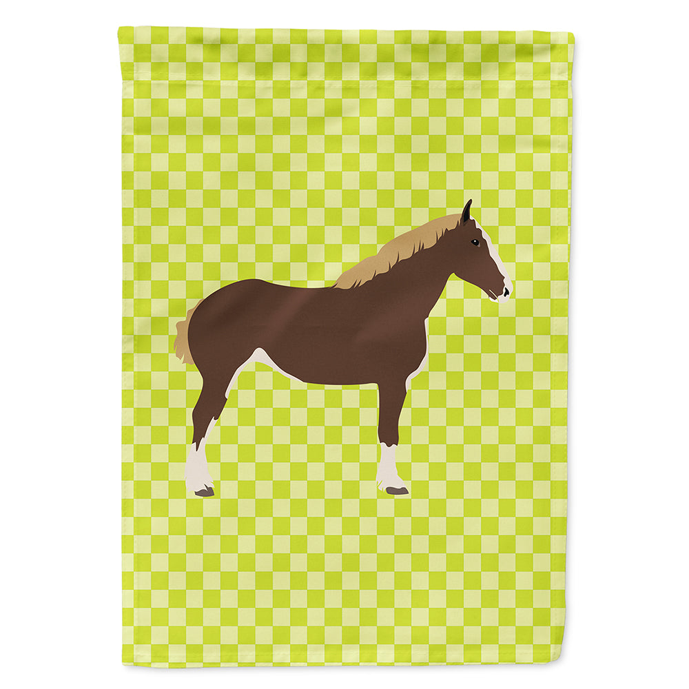 Percheron Horse Green House Flag 28x40 Porch Sleeve Pole Decorative Outside Yard Banner Artwork Wall Hanging, Polyester