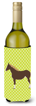 Percheron Horse Green Wine Bottle Hugger Gift Sleeve for Standard 750 ml Bottles, Insulated Reusable Also Fits Mini Shot & Pint Bottles