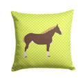 Percheron Horse Green Decorative Throw Pillow 14x14 Indoor Outdoor Accent Cushion, Fabric Cover with Insert for Sofa, Bed, Porch & Living Room