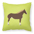 Percheron Horse Green Decorative Throw Pillow 18x18 Indoor Outdoor Accent Cushion, Fabric Cover with Insert for Sofa, Bed, Porch & Living Room