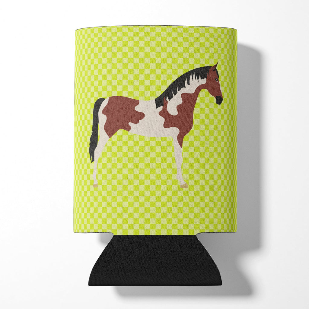 Pinto Horse Green Can or Bottle Hugger Cooler Sleeve for Standard 12 oz Cans, Insulated Foam Beer & Soda Can Hugger Reusable