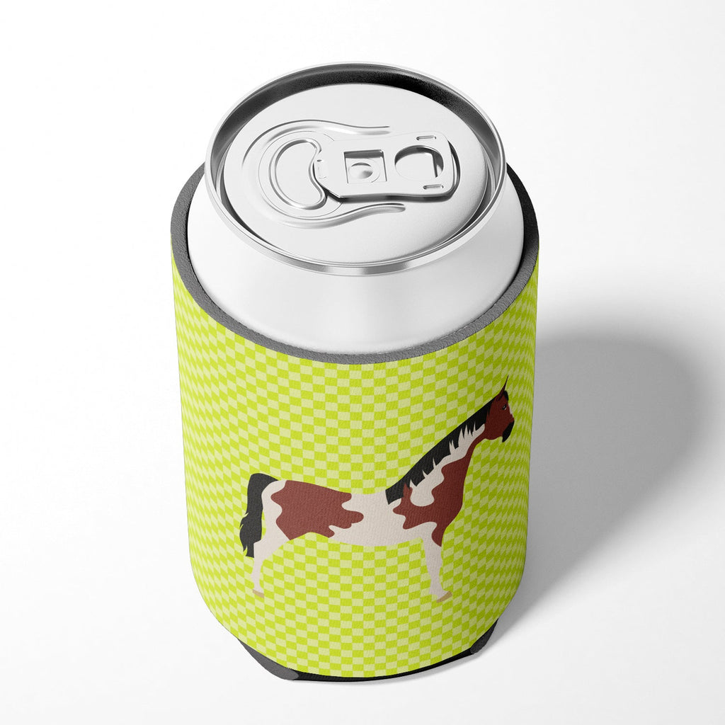 Pinto Horse Green Can or Bottle Hugger Cooler Sleeve for Standard 12 oz Cans, Insulated Foam Beer & Soda Can Hugger Reusable
