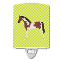 Pinto Horse Green Ceramic Night Light Compact, UL-Certified, Ideal for Bedroom, Bathroom, Nursery, Hallway, Kitchen, 6x4x3, Multicolor