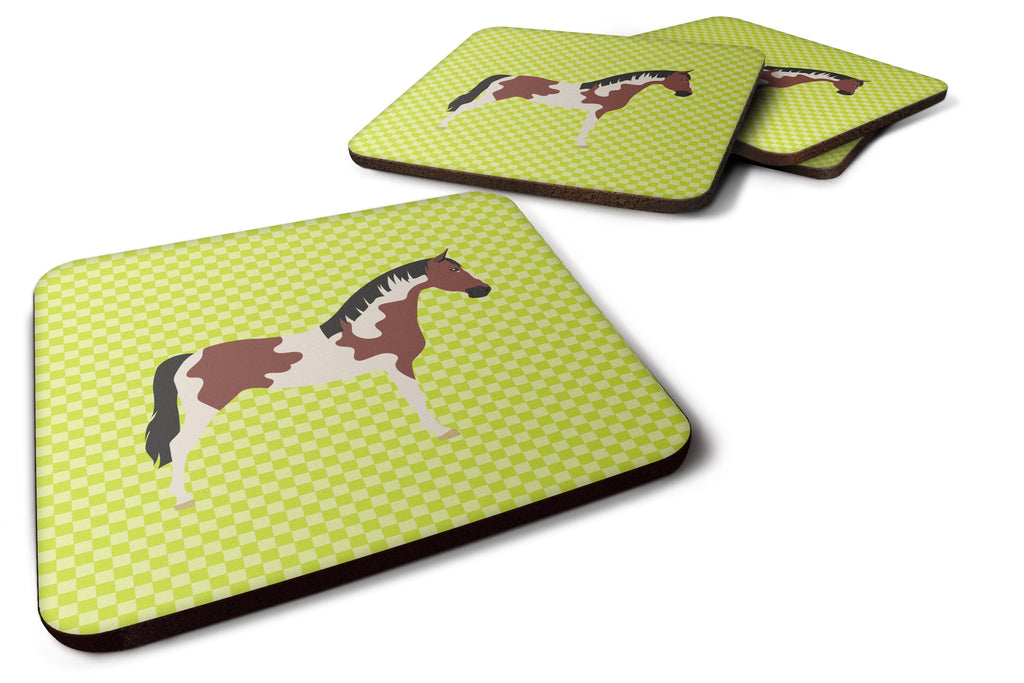 Pinto Horse Green Foam Coasters Set of 4 Cup Coasters for Indoor Outdoor, Tabletop Protection, Anti Slip, Mouse pad Material