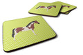 Pinto Horse Green Foam Coasters Set of 4 Cup Coasters for Indoor Outdoor, Tabletop Protection, Anti Slip, Mouse pad Material