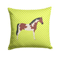 Pinto Horse Green Decorative Throw Pillow 14x14 Indoor Outdoor Accent Cushion, Fabric Cover with Insert for Sofa, Bed, Porch & Living Room