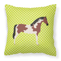 Pinto Horse Green Decorative Throw Pillow 18x18 Indoor Outdoor Accent Cushion, Fabric Cover with Insert for Sofa, Bed, Porch & Living Room