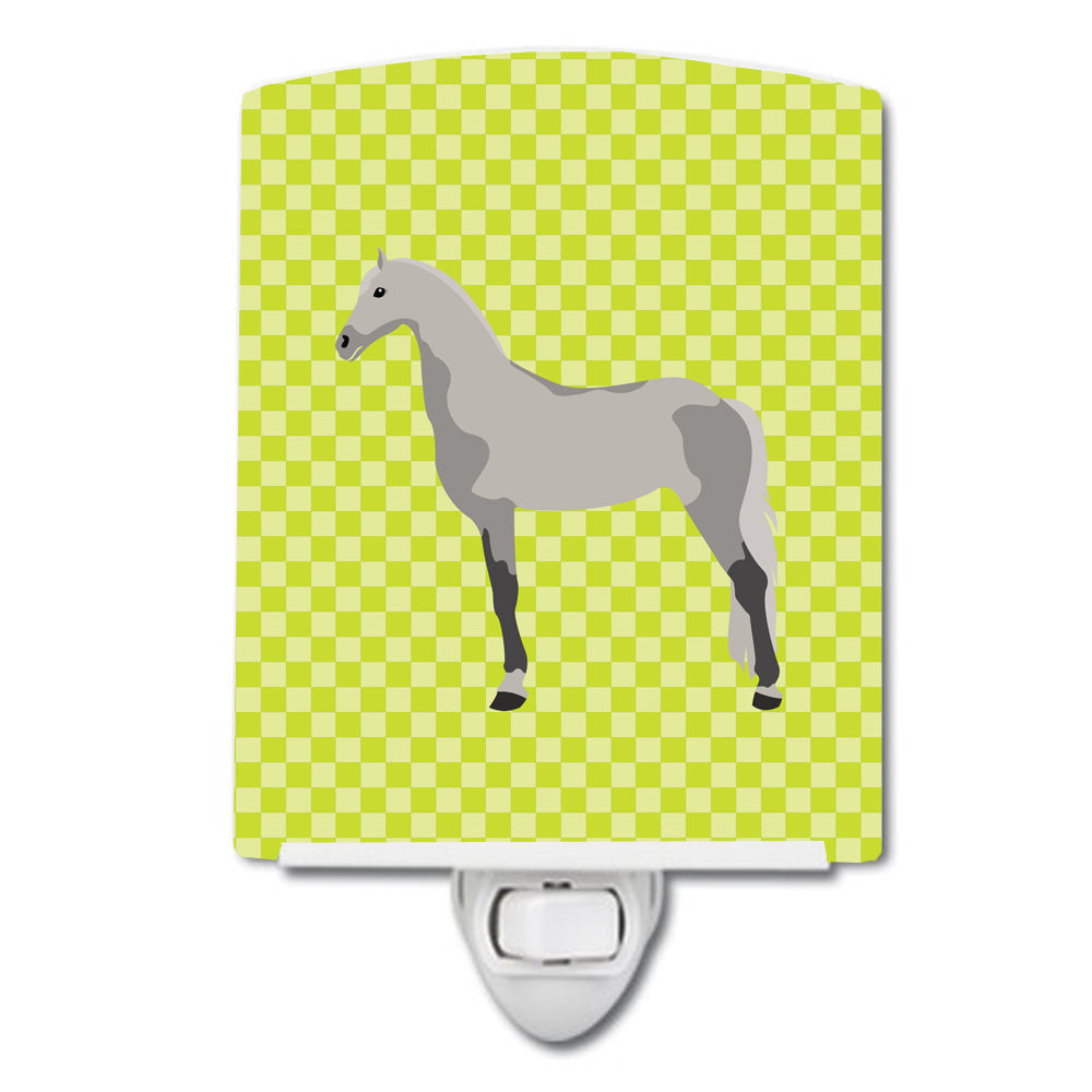Orlov Trotter Horse Green Ceramic Night Light Compact, UL-Certified, Ideal for Bedroom, Bathroom, Nursery, Hallway, Kitchen, 6x4x3, Multicolor