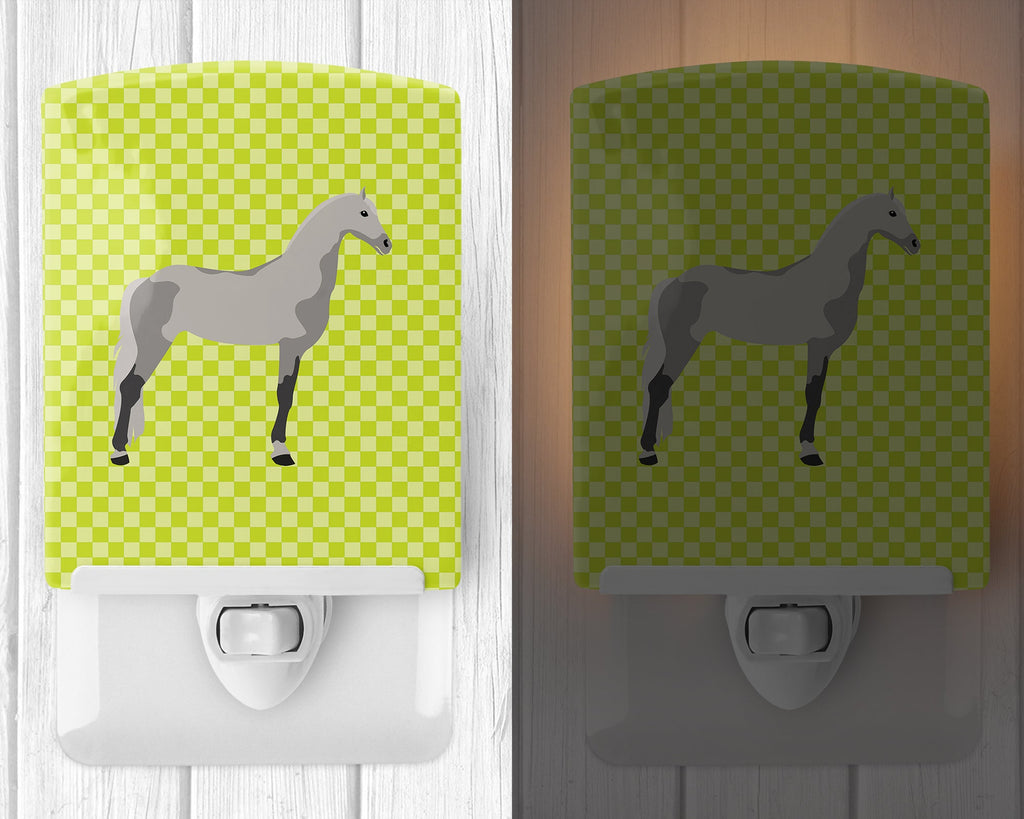 Orlov Trotter Horse Green Ceramic Night Light Compact, UL-Certified, Ideal for Bedroom, Bathroom, Nursery, Hallway, Kitchen, 6x4x3, Multicolor