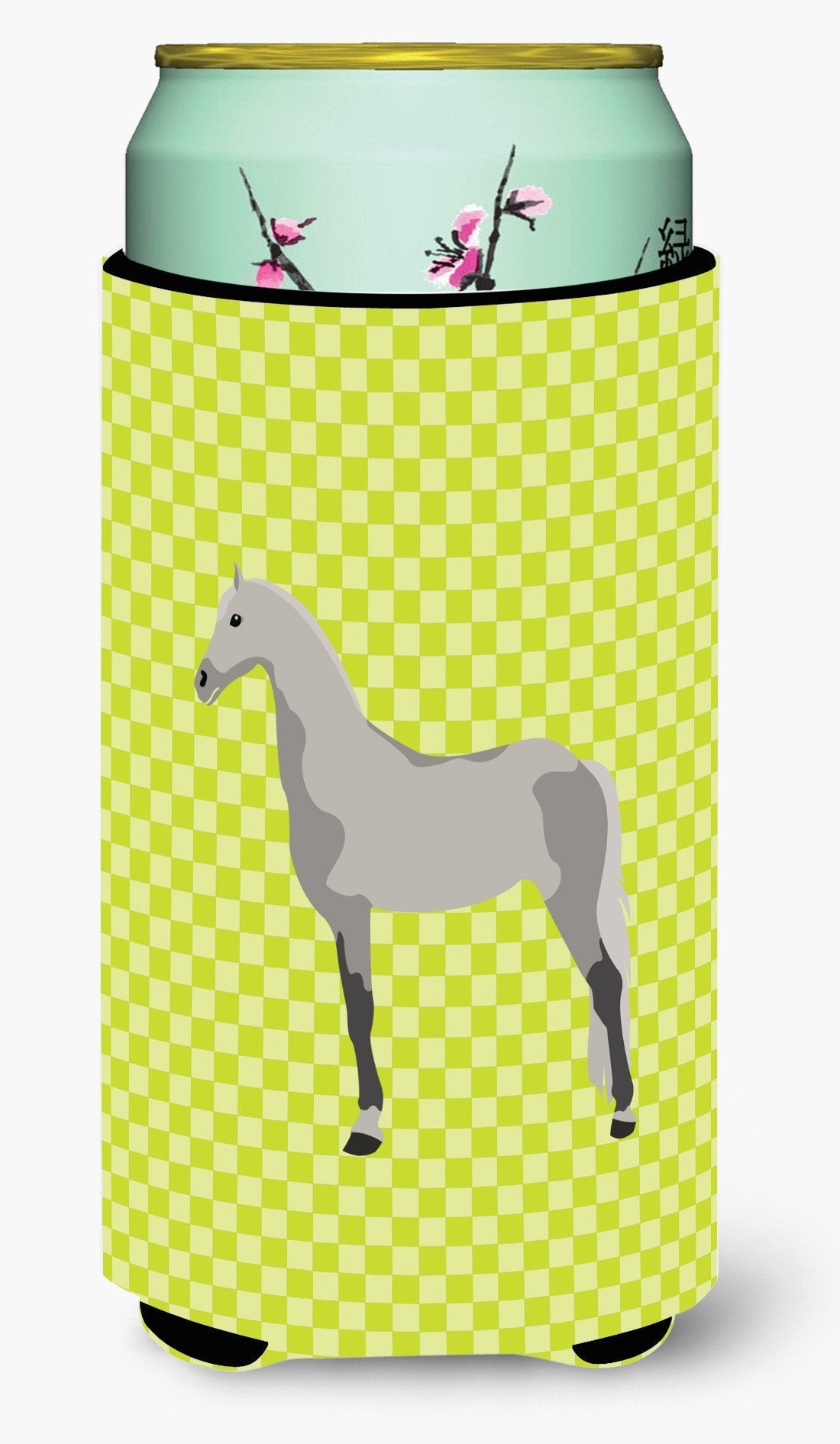Orlov Trotter Horse Green Tall Boy Hugger Can Cooler Sleeve Machine Washable Drink Collapsible Insulator Beverage Insulated Holder