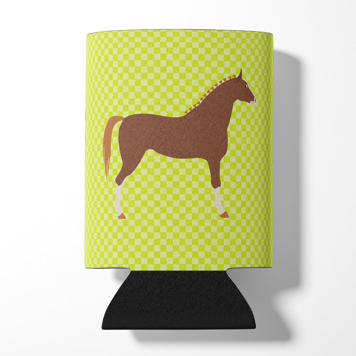 Hannoverian Horse Green Can or Bottle Hugger Cooler Sleeve for Standard 12 oz Cans, Insulated Foam Beer & Soda Can Hugger Reusable
