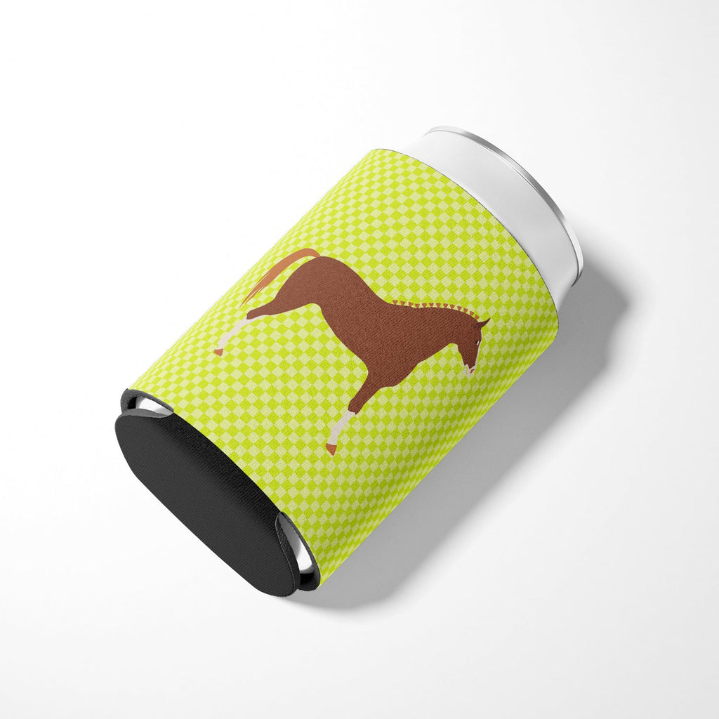 Hannoverian Horse Green Can or Bottle Hugger Cooler Sleeve for Standard 12 oz Cans, Insulated Foam Beer & Soda Can Hugger Reusable
