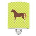 Hannoverian Horse Green Ceramic Night Light Compact, UL-Certified, Ideal for Bedroom, Bathroom, Nursery, Hallway, Kitchen, 6x4x3, Multicolor