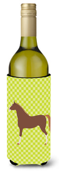 Hannoverian Horse Green Wine Bottle Hugger Gift Sleeve for Standard 750 ml Bottles, Insulated Reusable Also Fits Mini Shot & Pint Bottles