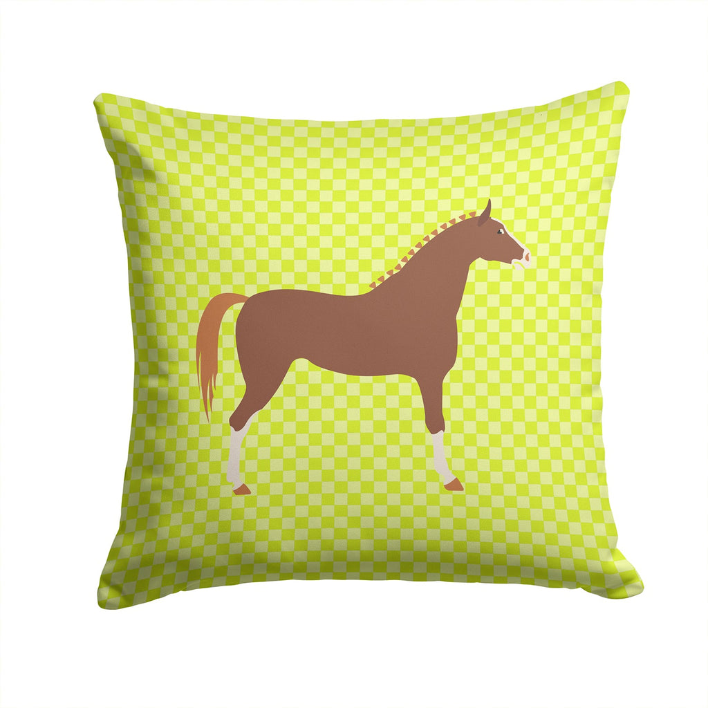 Hannoverian Horse Green Decorative Throw Pillow 14x14 Indoor Outdoor Accent Cushion, Fabric Cover with Insert for Sofa, Bed, Porch & Living Room