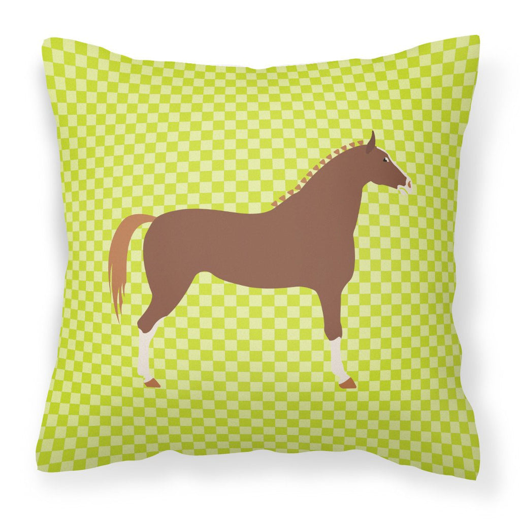 Hannoverian Horse Green Decorative Throw Pillow 18x18 Indoor Outdoor Accent Cushion, Fabric Cover with Insert for Sofa, Bed, Porch & Living Room