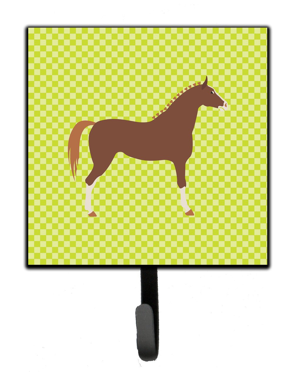 Hannoverian Horse Green Leash or Key Holder Wall Hooks, Key Hooks Holder, Coat Rack Wall Mount, Coat Hooks, Hooks for Hanging Keys, Towels, Aprons, Leashes