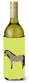Welsh Pony Horse Green Wine Bottle Hugger Gift Sleeve for Standard 750 ml Bottles, Insulated Reusable Also Fits Mini Shot & Pint Bottles