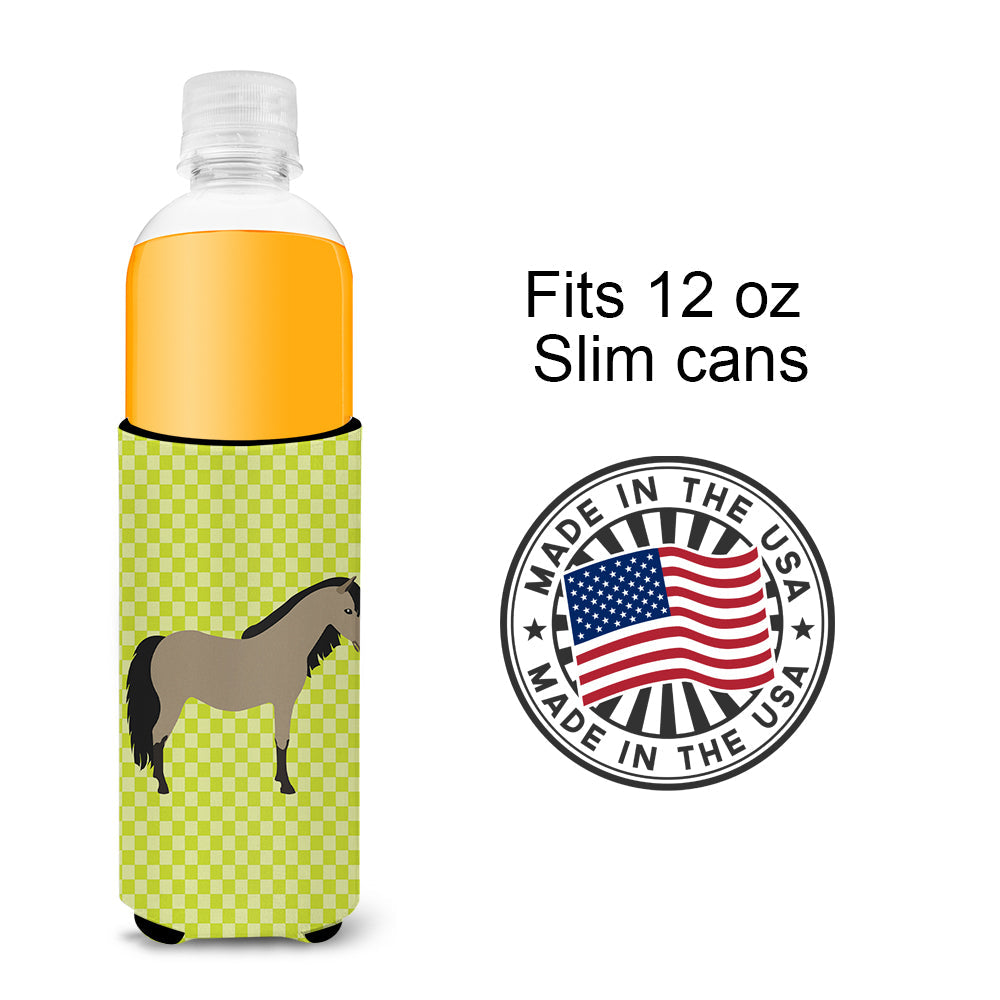 Welsh Pony Horse Green Slim Can Hugger , Insulated Foam Hugger for 12 oz Slim Cans, Beer Bottles & Water Bottles, Printed in USA
