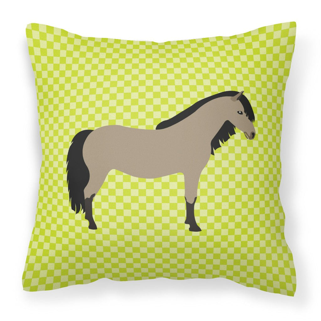 Welsh Pony Horse Green Decorative Throw Pillow 18x18 Indoor Outdoor Accent Cushion, Fabric Cover with Insert for Sofa, Bed, Porch & Living Room