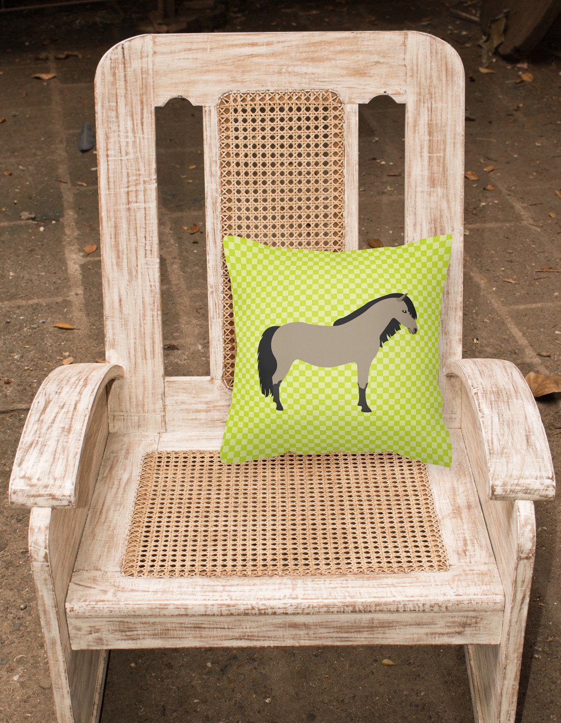 Welsh Pony Horse Green Decorative Throw Pillow 18x18 Indoor Outdoor Accent Cushion, Fabric Cover with Insert for Sofa, Bed, Porch & Living Room