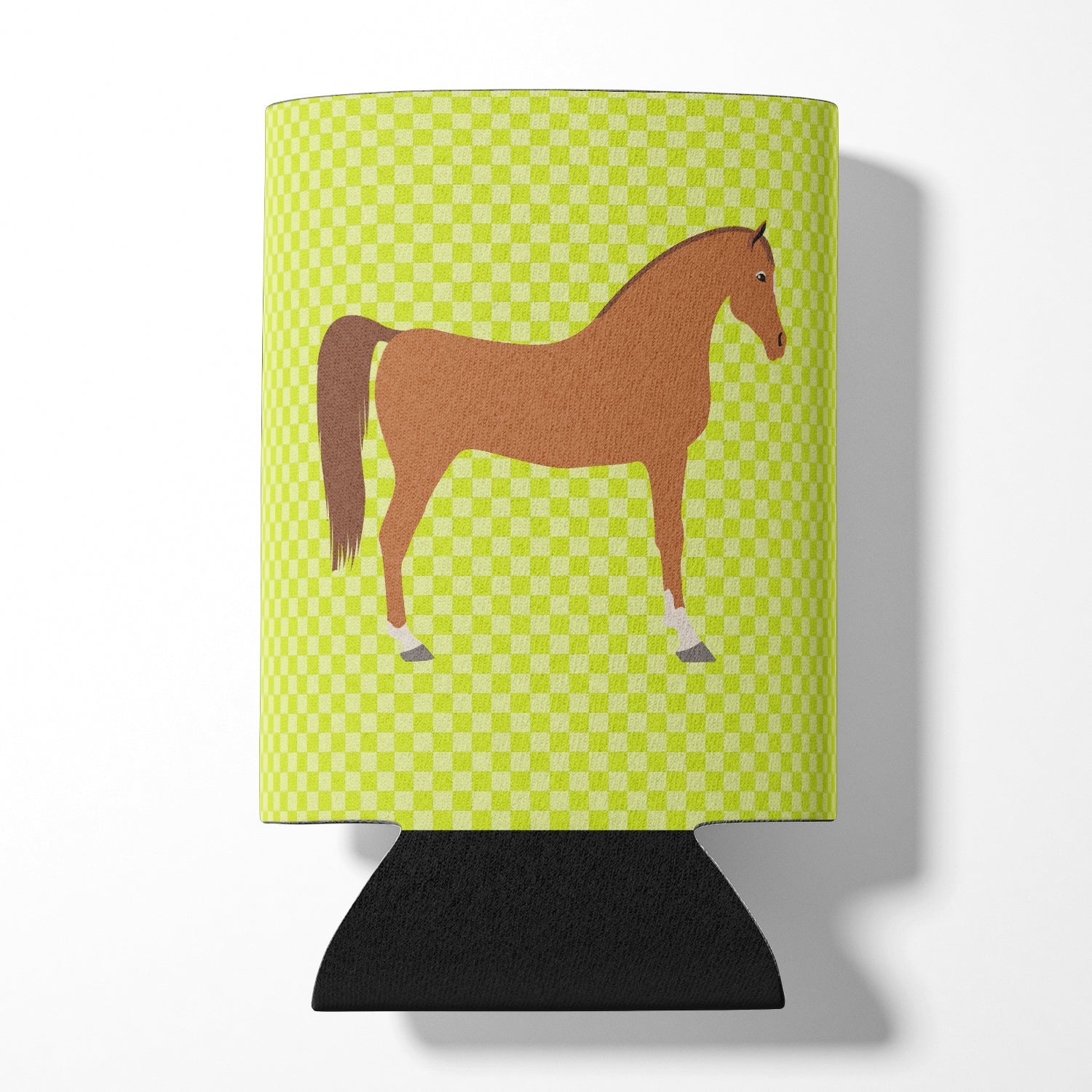 Arabian Horse Green Can or Bottle Hugger Cooler Sleeve for Standard 12 oz Cans, Insulated Foam Beer & Soda Can Hugger Reusable