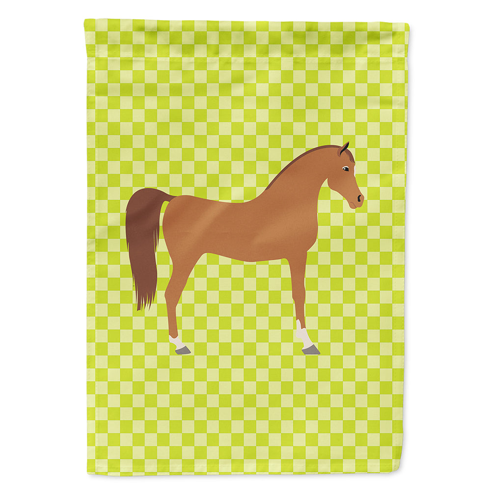 Arabian Horse Green House Flag 28x40 Porch Sleeve Pole Decorative Outside Yard Banner Artwork Wall Hanging, Polyester