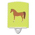 Arabian Horse Green Ceramic Night Light Compact, UL-Certified, Ideal for Bedroom, Bathroom, Nursery, Hallway, Kitchen, 6x4x3, Multicolor