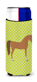 Arabian Horse Green Slim Can Hugger , Insulated Foam Hugger for 12 oz Slim Cans, Beer Bottles & Water Bottles, Printed in USA