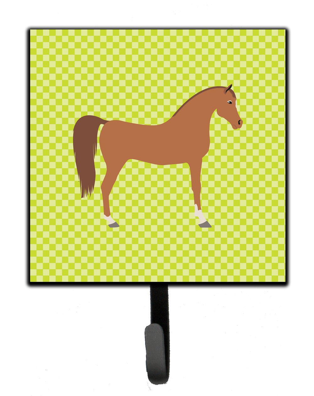 Arabian Horse Green Leash or Key Holder Wall Hooks, Key Hooks Holder, Coat Rack Wall Mount, Coat Hooks, Hooks for Hanging Keys, Towels, Aprons, Leashes