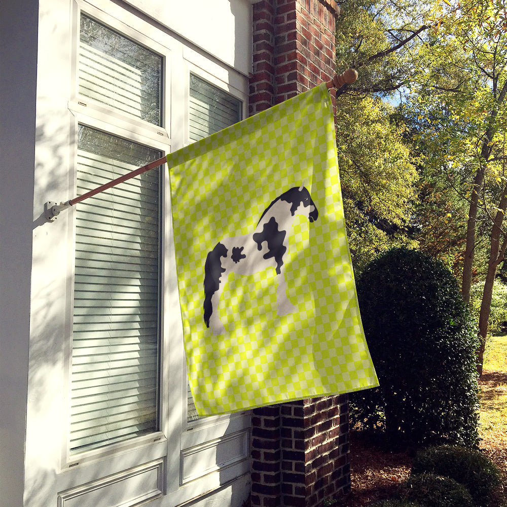 Cyldesdale Horse Green House Flag 28x40 Porch Sleeve Pole Decorative Outside Yard Banner Artwork Wall Hanging, Polyester