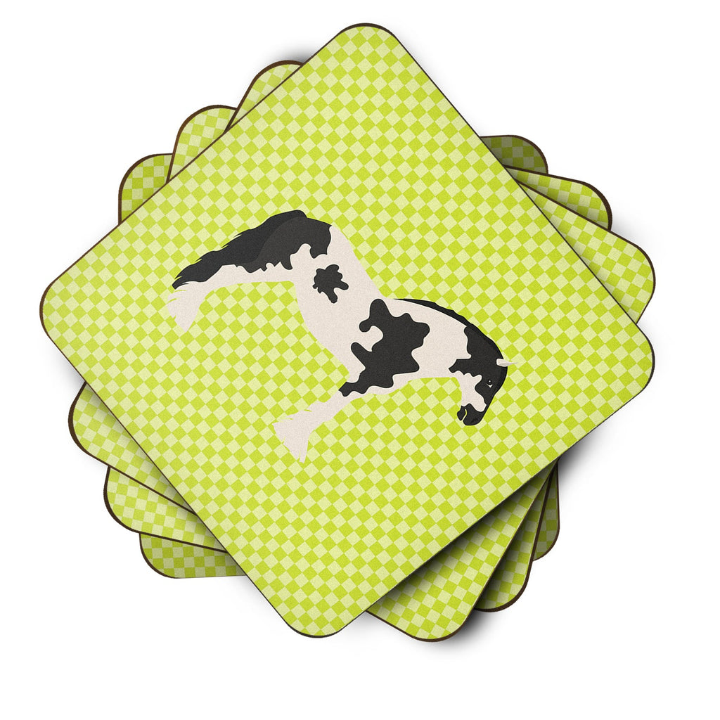Cyldesdale Horse Green Foam Coasters Set of 4 Cup Coasters for Indoor Outdoor, Tabletop Protection, Anti Slip, Mouse pad Material