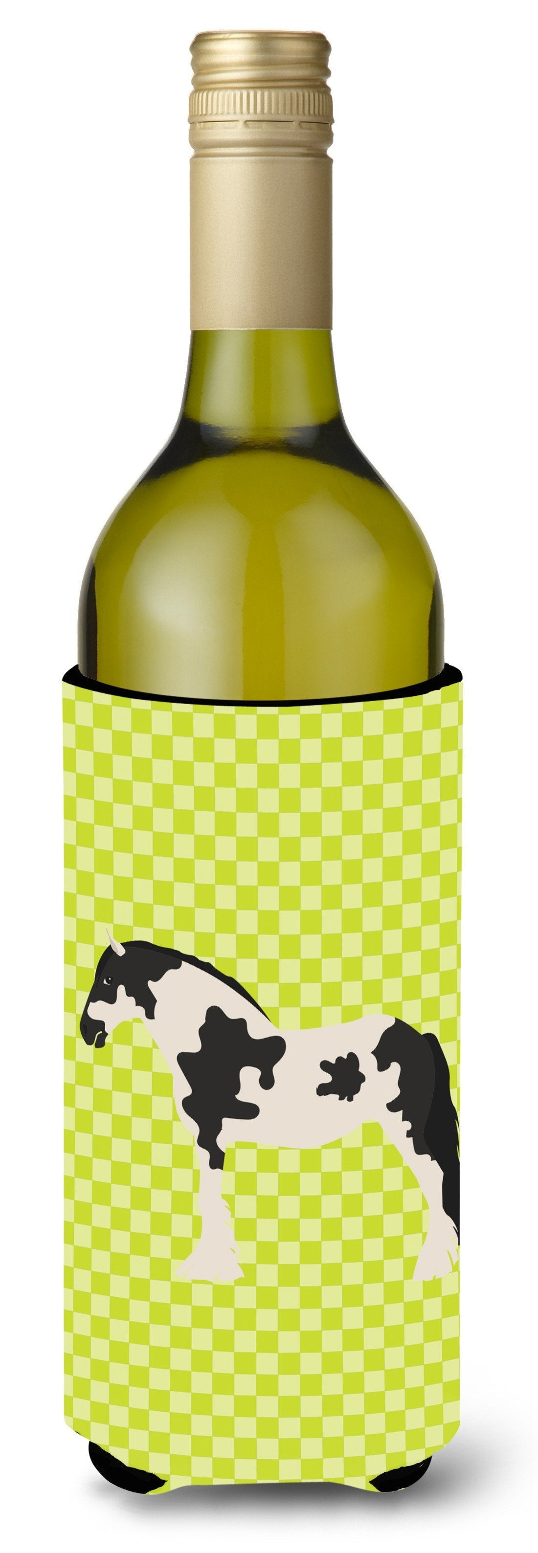 Cyldesdale Horse Green Wine Bottle Hugger Gift Sleeve for Standard 750 ml Bottles, Insulated Reusable Also Fits Mini Shot & Pint Bottles