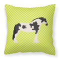 Cyldesdale Horse Green Decorative Throw Pillow 18x18 Indoor Outdoor Accent Cushion, Fabric Cover with Insert for Sofa, Bed, Porch & Living Room