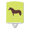 English Thoroughbred Horse Green Ceramic Night Light Compact, UL-Certified, Ideal for Bedroom, Bathroom, Nursery, Hallway, Kitchen, 6x4x3, Multicolor