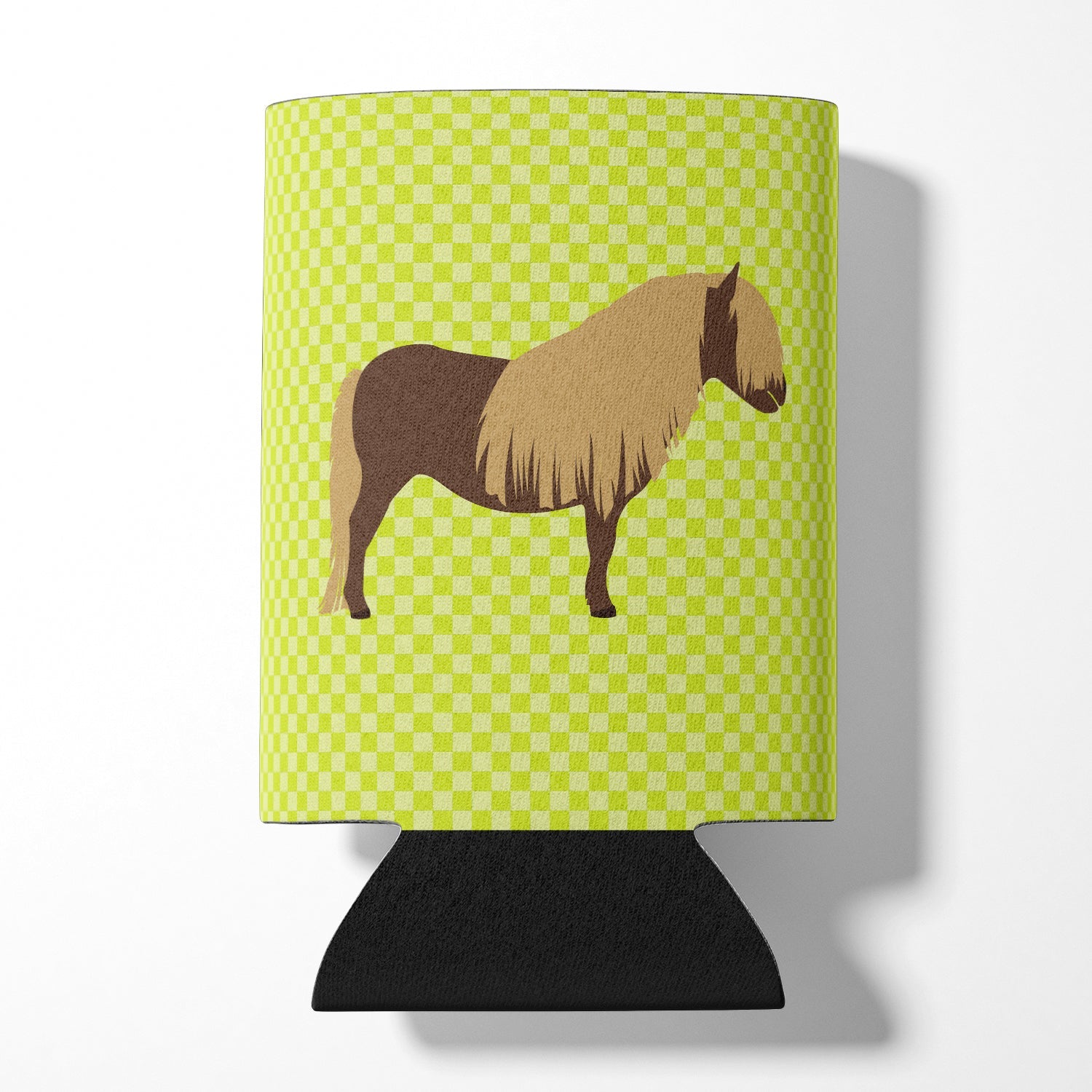 Shetland Pony Horse Green Can or Bottle Hugger Cooler Sleeve for Standard 12 oz Cans, Insulated Foam Beer & Soda Can Hugger Reusable