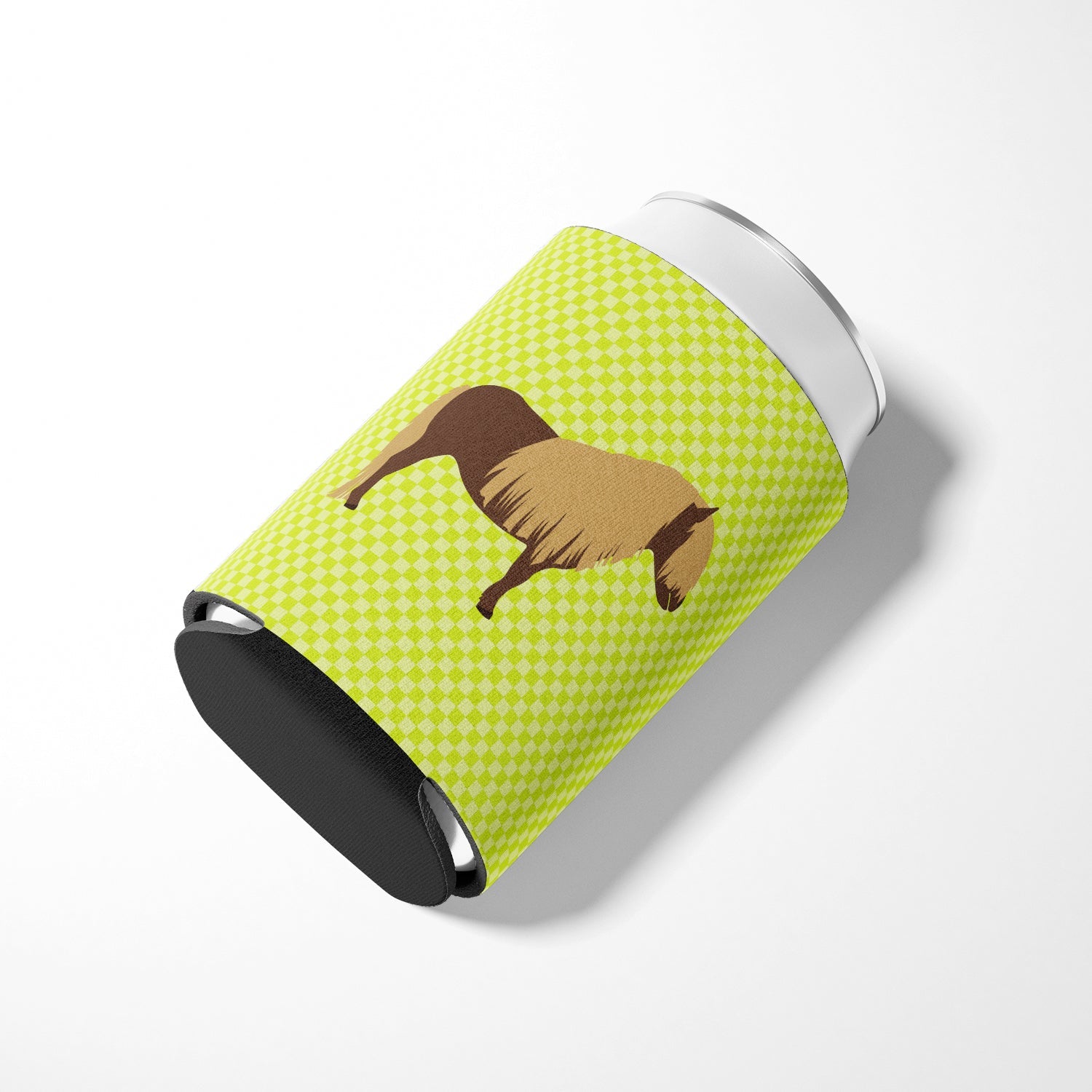 Shetland Pony Horse Green Can or Bottle Hugger Cooler Sleeve for Standard 12 oz Cans, Insulated Foam Beer & Soda Can Hugger Reusable