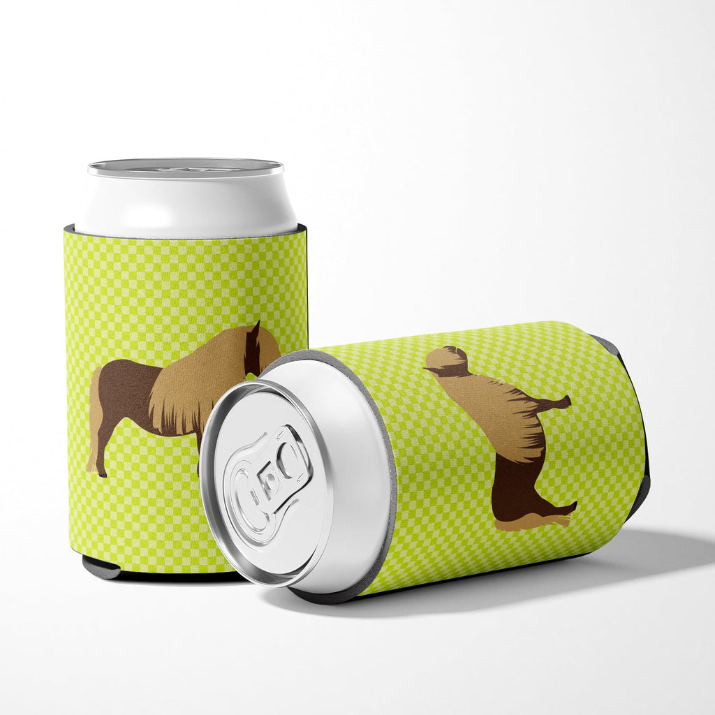 Shetland Pony Horse Green Can or Bottle Hugger Cooler Sleeve for Standard 12 oz Cans, Insulated Foam Beer & Soda Can Hugger Reusable