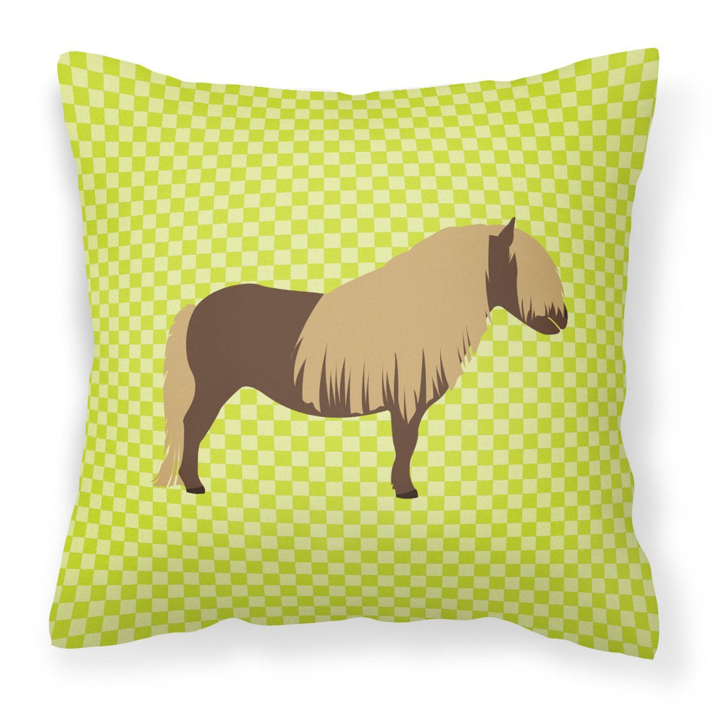 Shetland Pony Horse Green Decorative Throw Pillow 18x18 Indoor Outdoor Accent Cushion, Fabric Cover with Insert for Sofa, Bed, Porch & Living Room