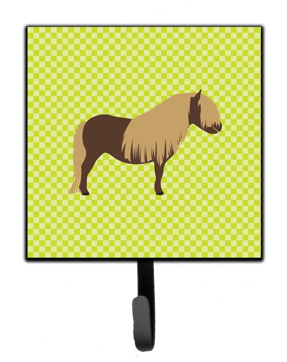 Shetland Pony Horse Green Leash or Key Holder Wall Hooks, Key Hooks Holder, Coat Rack Wall Mount, Coat Hooks, Hooks for Hanging Keys, Towels, Aprons, Leashes