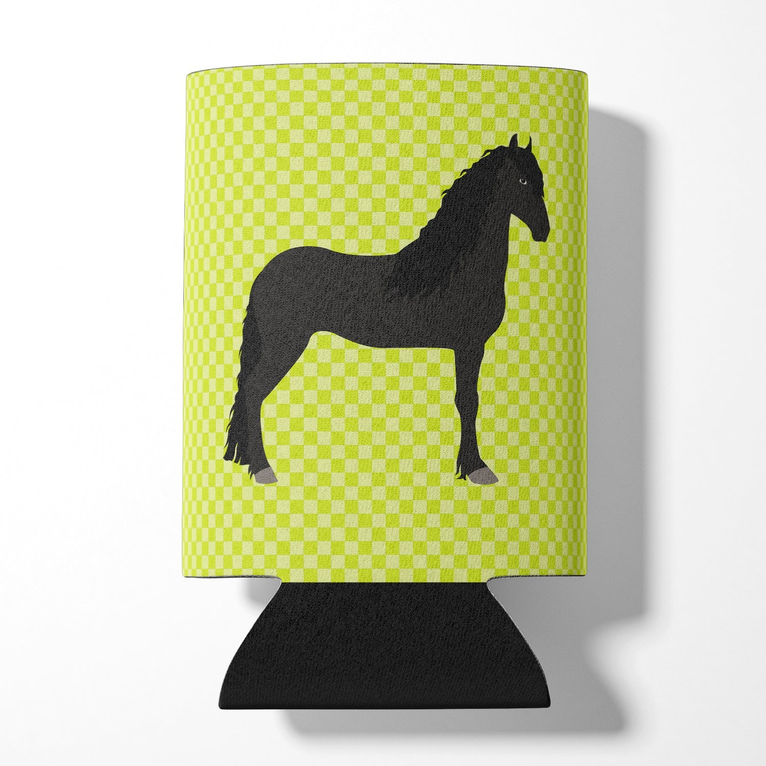 Friesian Horse Green Can or Bottle Hugger Cooler Sleeve for Standard 12 oz Cans, Insulated Foam Beer & Soda Can Hugger Reusable