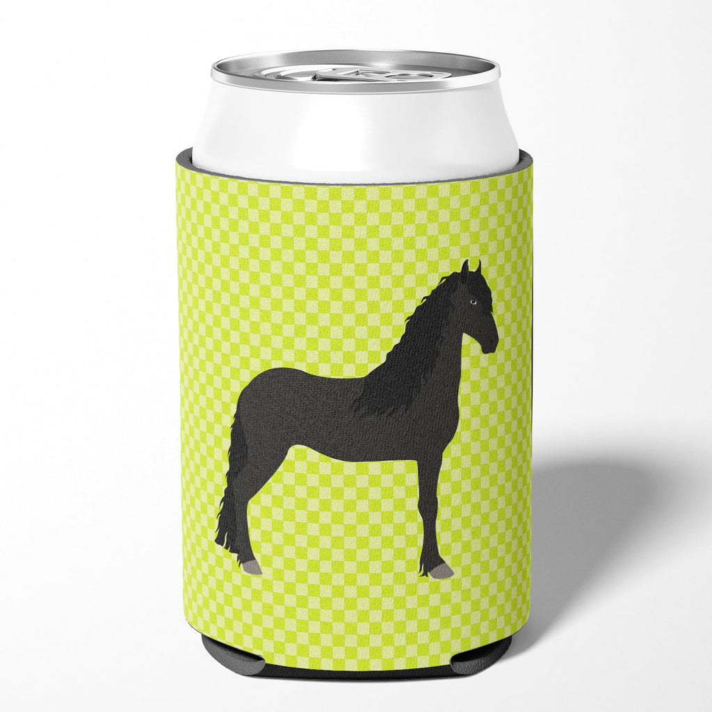 Friesian Horse Green Can or Bottle Hugger Cooler Sleeve for Standard 12 oz Cans, Insulated Foam Beer & Soda Can Hugger Reusable