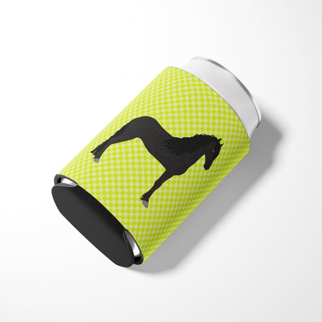 Friesian Horse Green Can or Bottle Hugger Cooler Sleeve for Standard 12 oz Cans, Insulated Foam Beer & Soda Can Hugger Reusable
