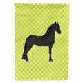 Friesian Horse Green House Flag 28x40 Porch Sleeve Pole Decorative Outside Yard Banner Artwork Wall Hanging, Polyester