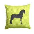 Friesian Horse Green Decorative Throw Pillow 14x14 Indoor Outdoor Accent Cushion, Fabric Cover with Insert for Sofa, Bed, Porch & Living Room